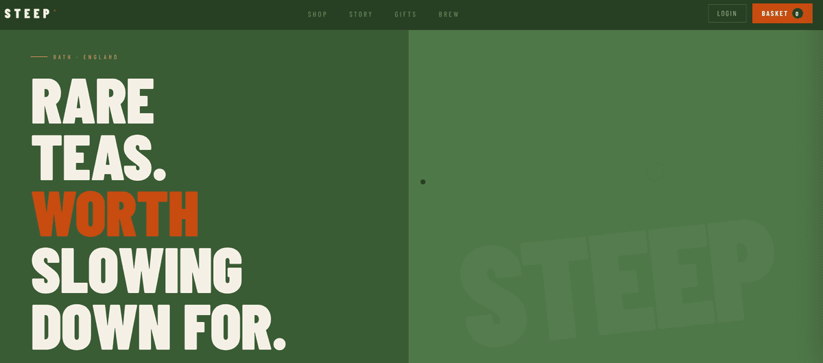 Steep Teas website